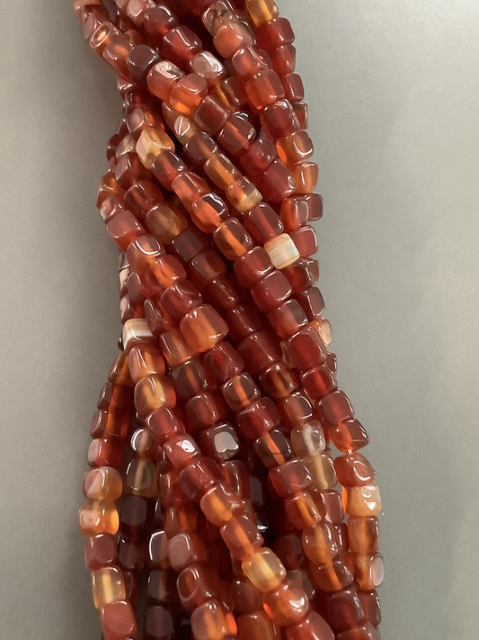 6mm Square Agate Glossy Qty 68 bead per strand 21713