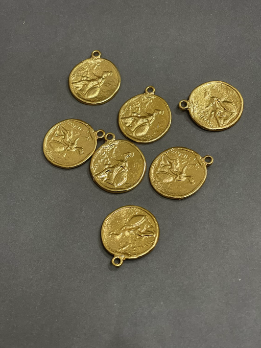 Semi oval coin gold over copper 17162