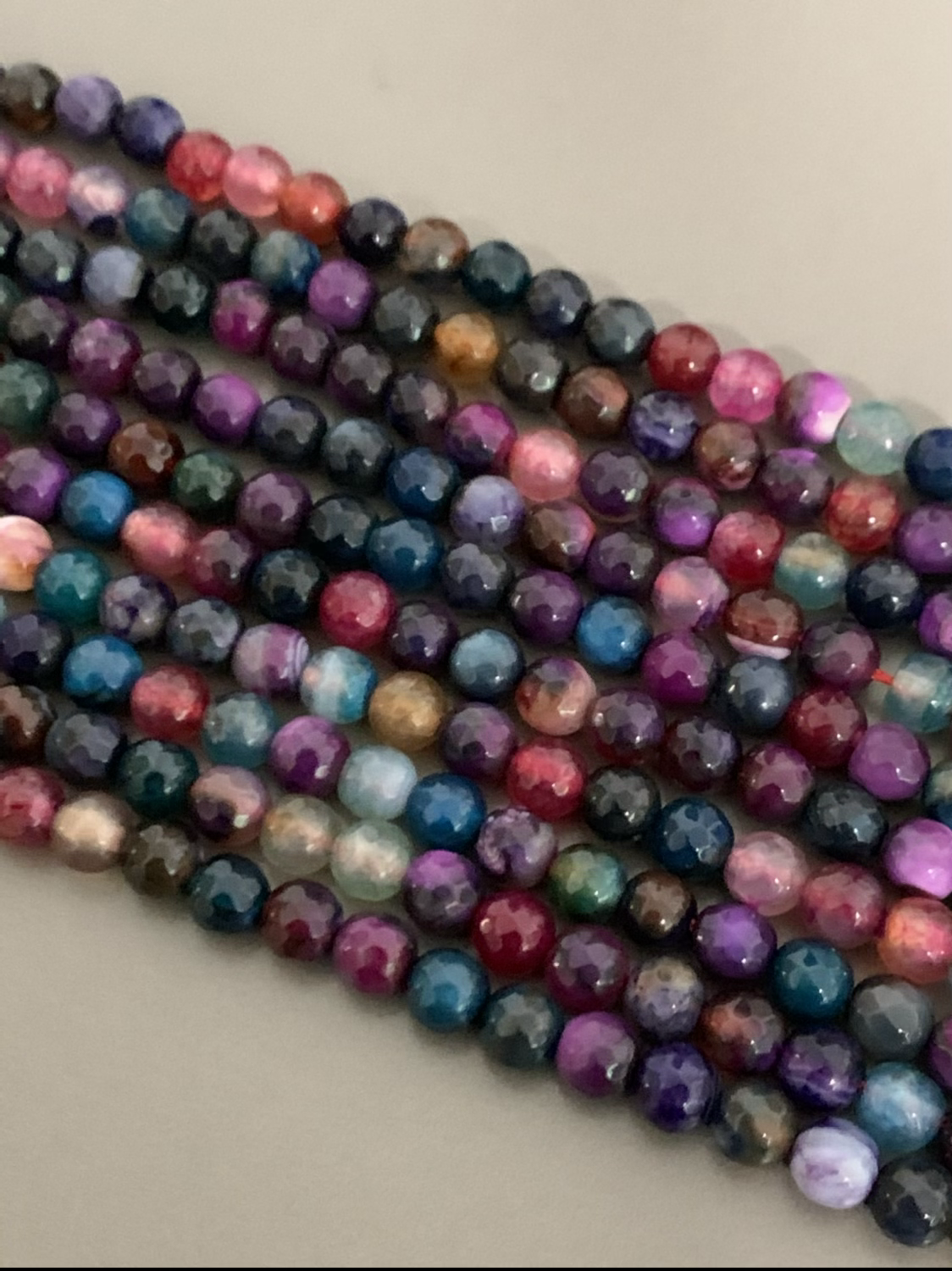 6mm multicolor with vio strand ágata 21533