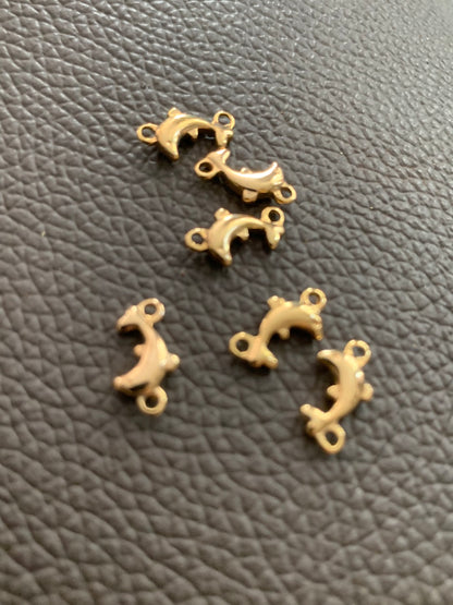 9mm Dolphine Connector Gold Qty 6- 14972