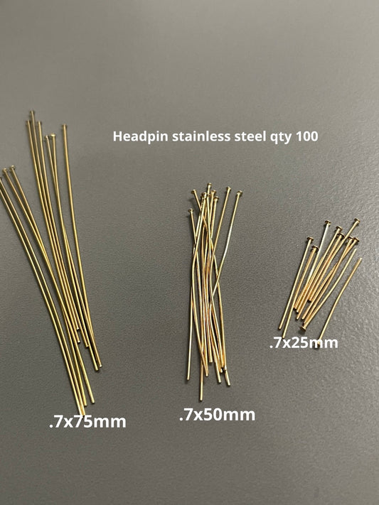 Stainless steel headpin qty 100
