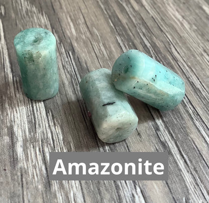 15mm Drum Quartz / 15mm Amazonite Qty1- 23535/23541