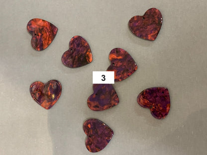 25mm x 22.5mm heart Acrylic / Corazon Acrilico 20638
