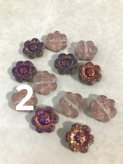 13mm Czech Flower Qty1-  24061