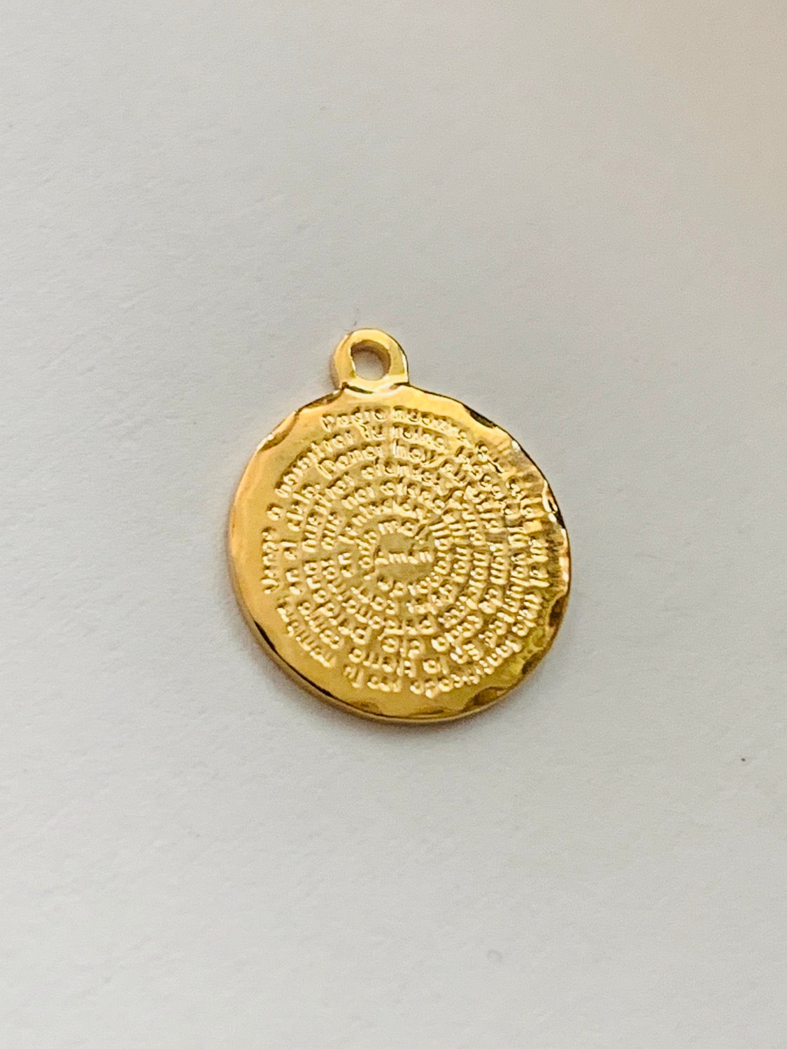 17mm Padre Nuestro Gold Charm 14117