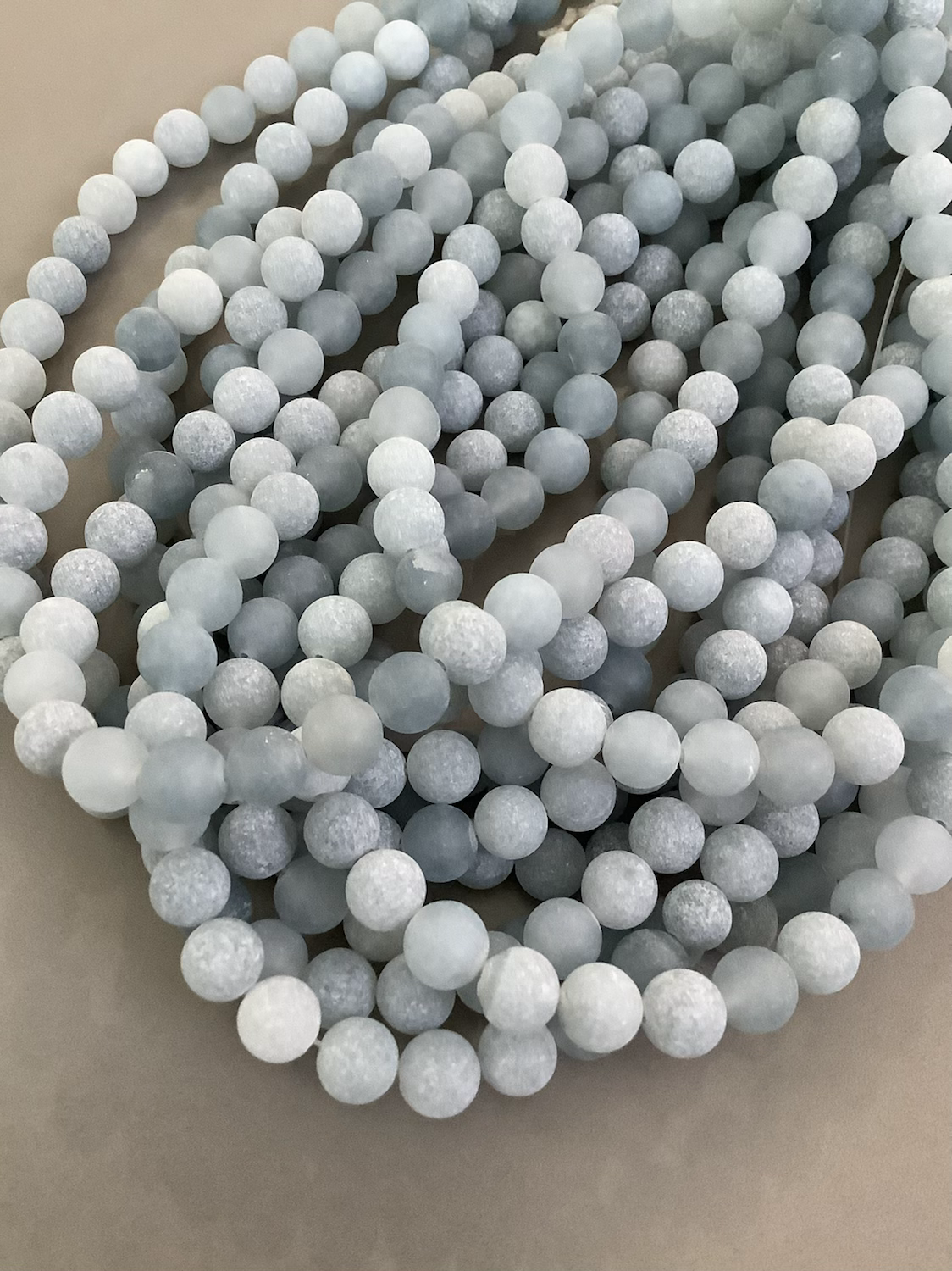 8mm Blue Jade Matte strand Qty 46 bead per strand 21760