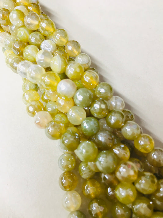 6mm Yellow Agate Faceted Strand / Agata 20169