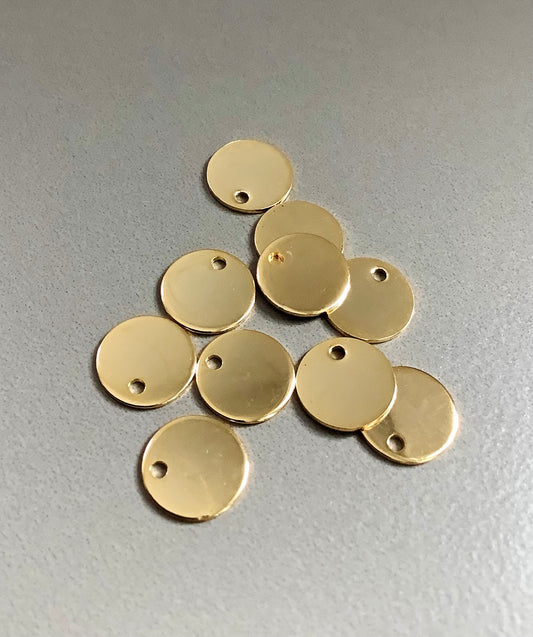 10x0.8mm Coin Gold Stainless Steel Qty5- 20818