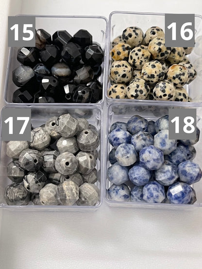 10mm Tubular Faceted Gemstone qty1-  22453