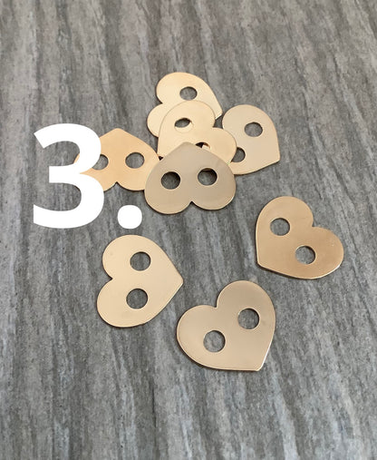 12mm Button Charms Goldfilled qty1- 22556/22542/22541