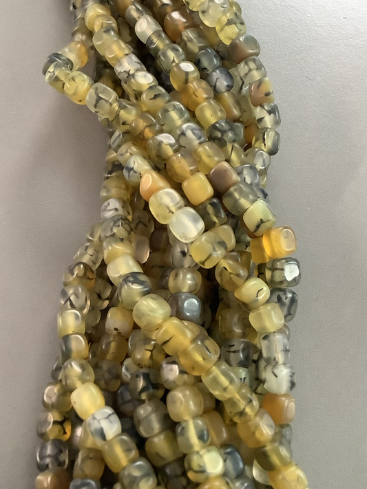 8mm Square Agate Matte Qty 50 beads per strand 21715