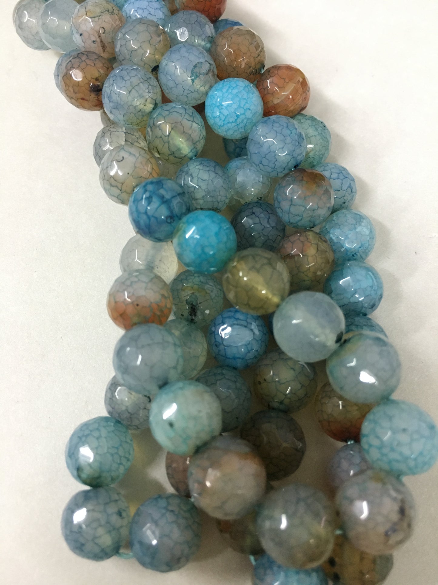 10mm Blue and Brown Agate Faceted Strand / Agata