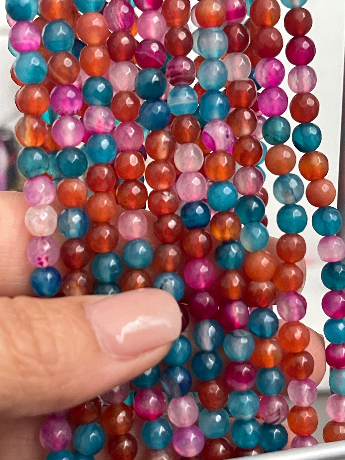 6mm multicolor agate 21531