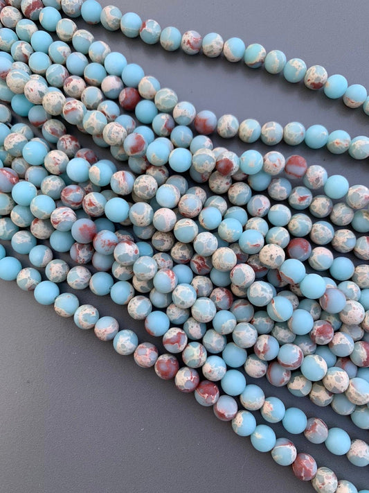 8mm jasper mint  Qty 46 beads per strand 21800