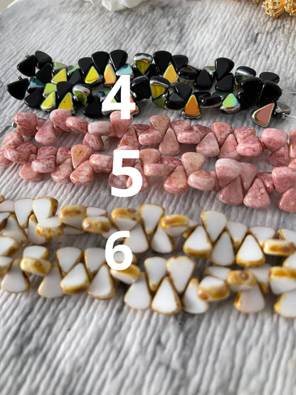 11mm Czech glass sideways drop/qty 30 beads per strand 24045
