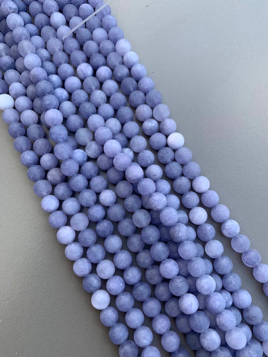 8mm Purple Jade Matte Qty 46 beads per strand 21760