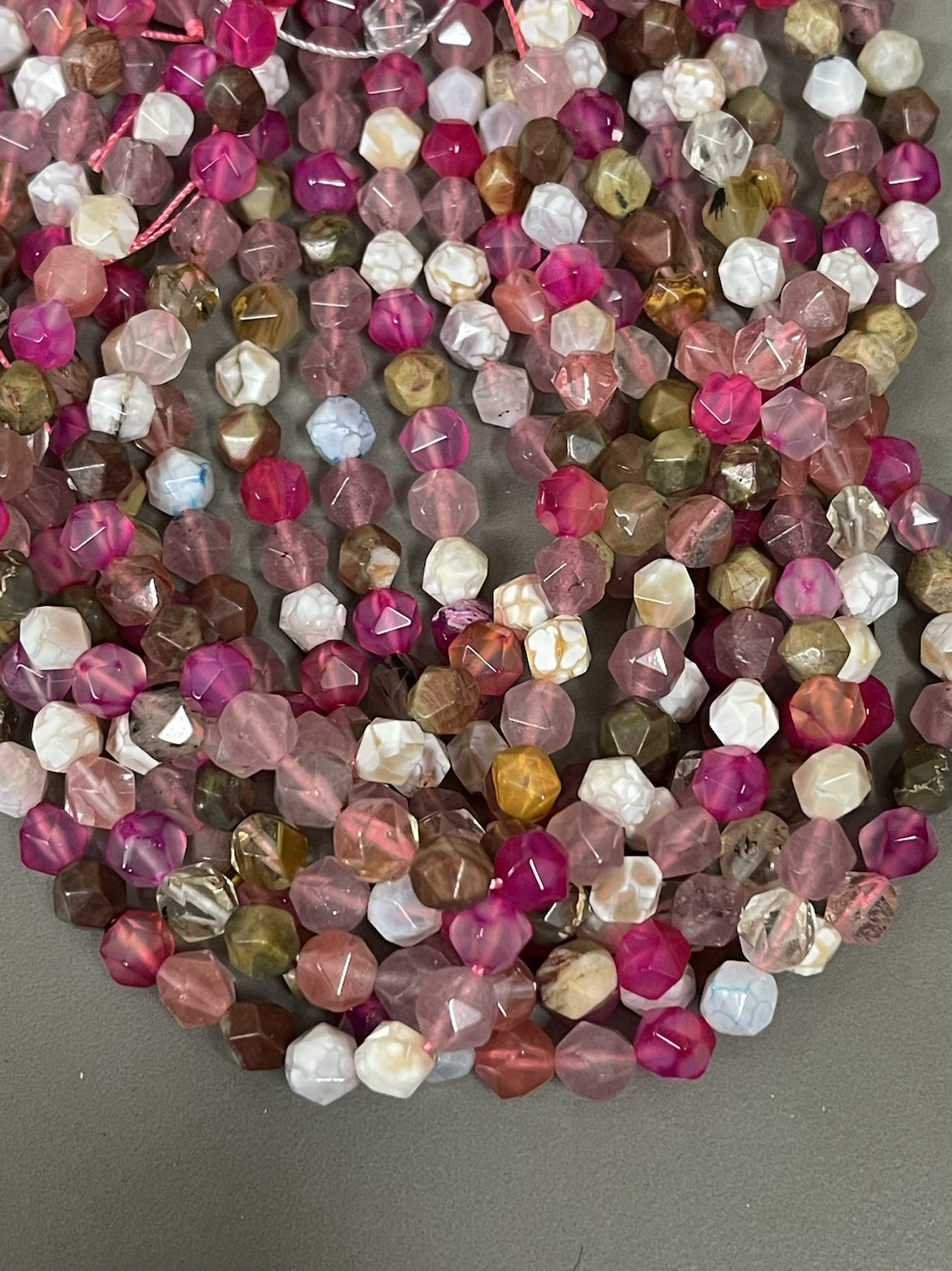 8mm multicut Mix Agate Strand Qty 46 Beads per Strand 21780