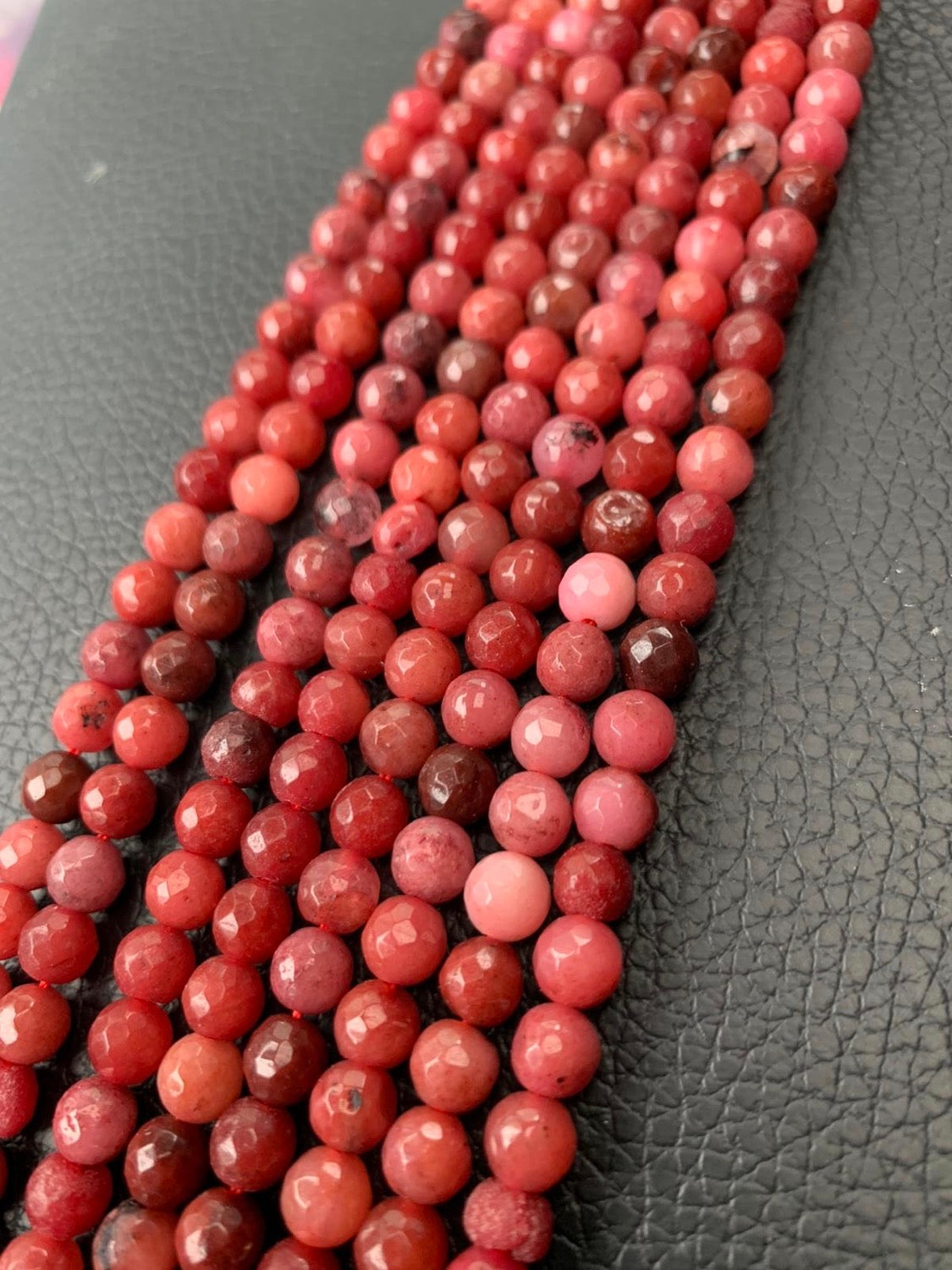 6mm agate faceted Qty 60 beads per strand 21966