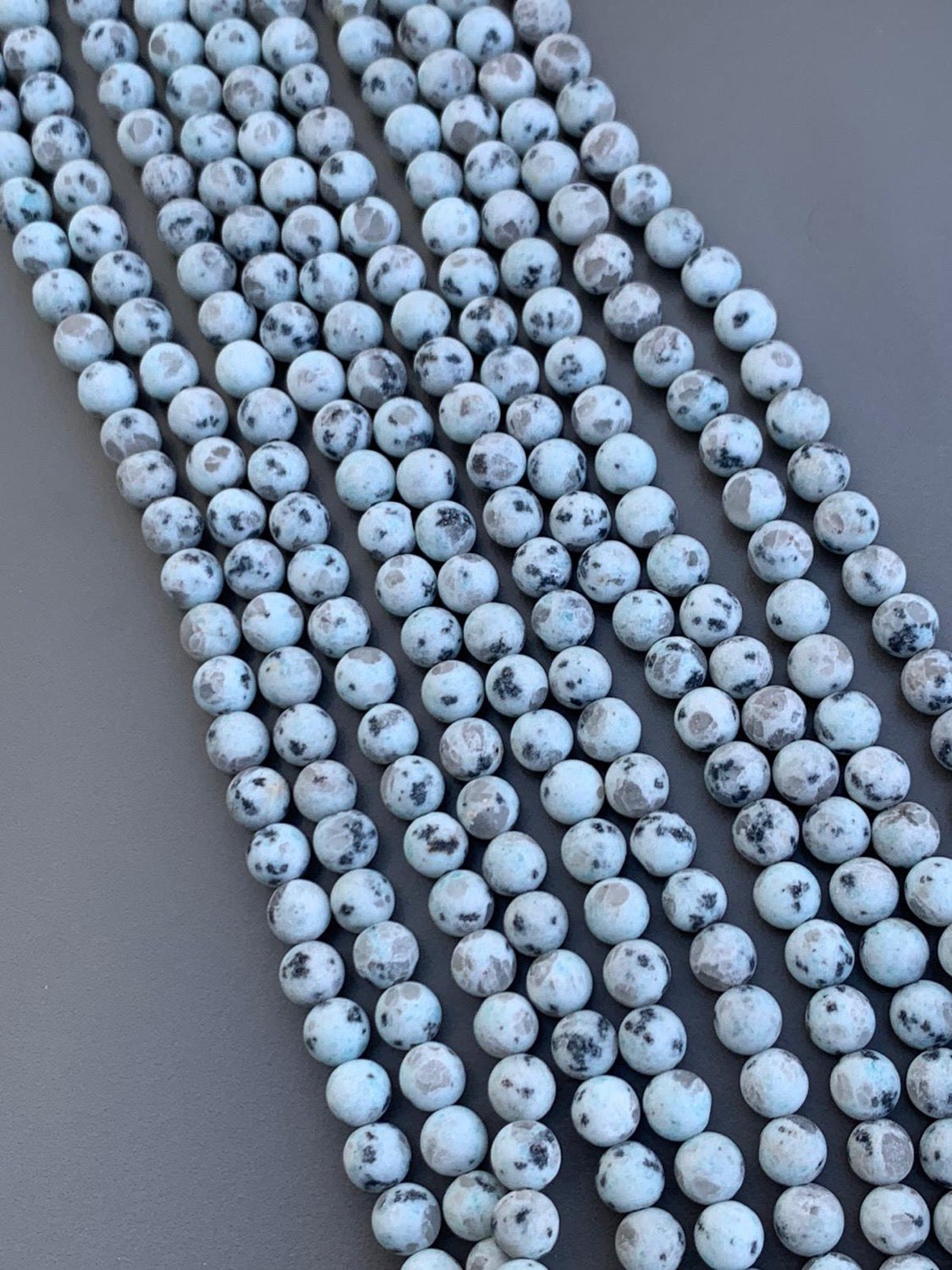 8mm mint sesame jasper Qty 46 beads per strand  21805