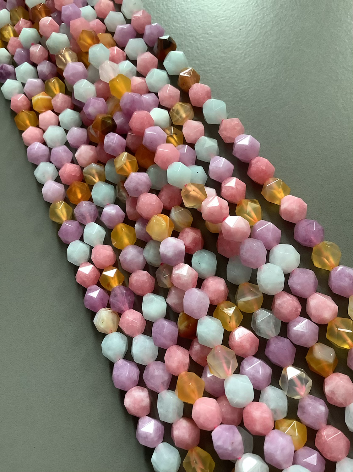 8mm multicut Mix Agate Strand Qty 46 Beads per Strand 21780