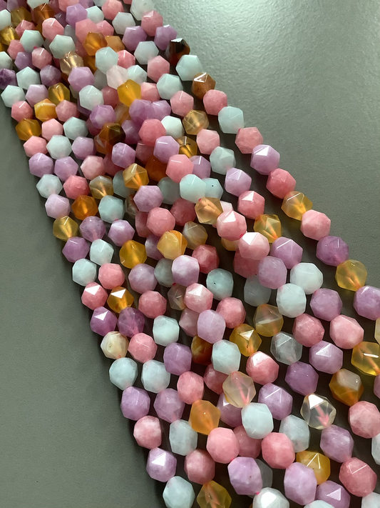 8mm multicut Mix Agate Strand Qty 46 Beads per Strand 21780