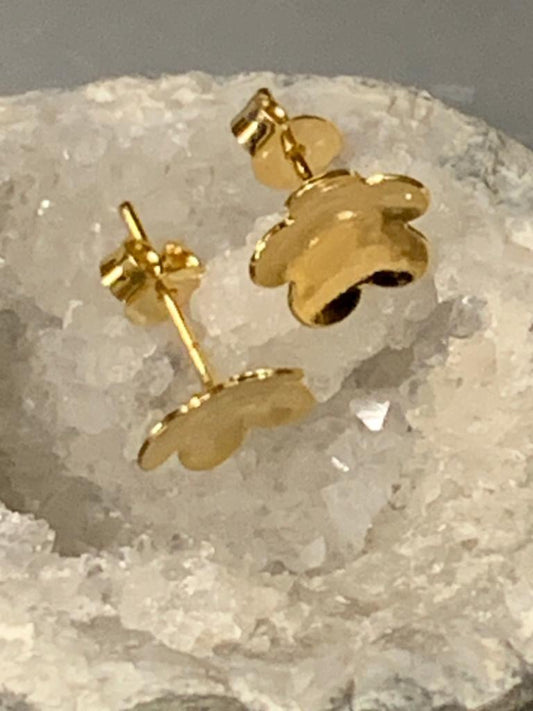 9mm Flower post 1 pair Gold filled