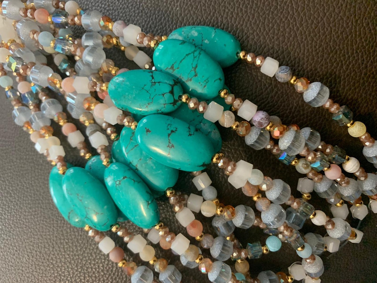 8 inch mix with oval turquoise 21215