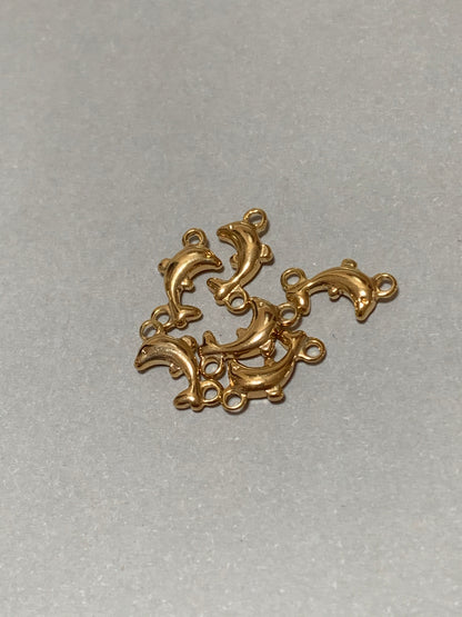 9mm Dolphine Connector Gold Qty 6- 14972