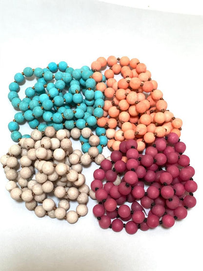 8mm Matte Gemstone Knotted