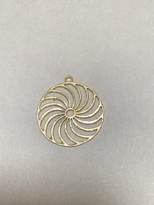 34mm Swirl Pendant Gold / Charm