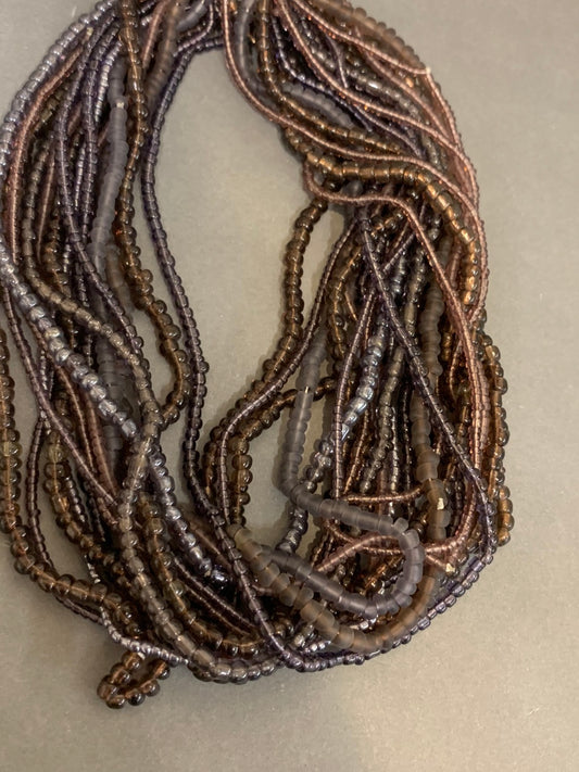Seed Beads Brown and Purple Qty 20 Strand / 18084