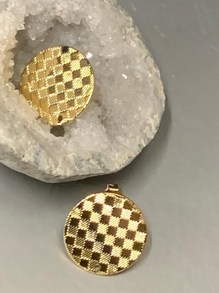 18mm Earring Base with Square 1 pair Gold Filled
