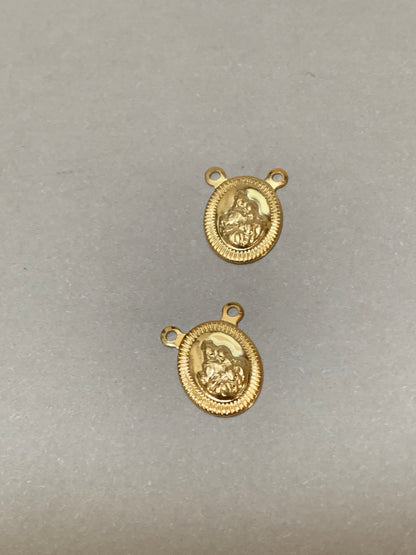 Virgen del Carmen Charm with 2 Hook Gold