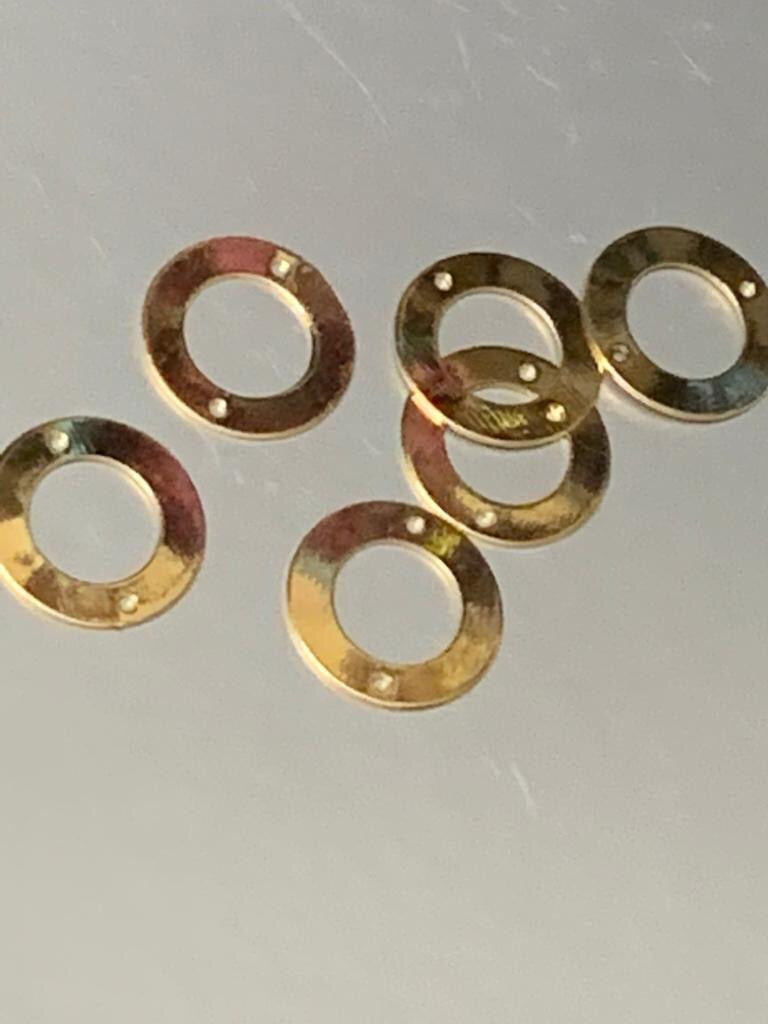15mm Circle with 2 hole gold filled Connector Qty 6