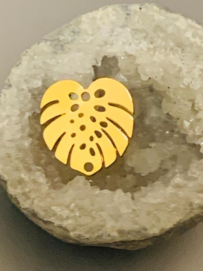 17mm Tropical Leaf Connector gold filled