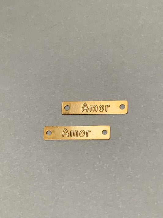 Amor Plaque Gold Connector Qty 2