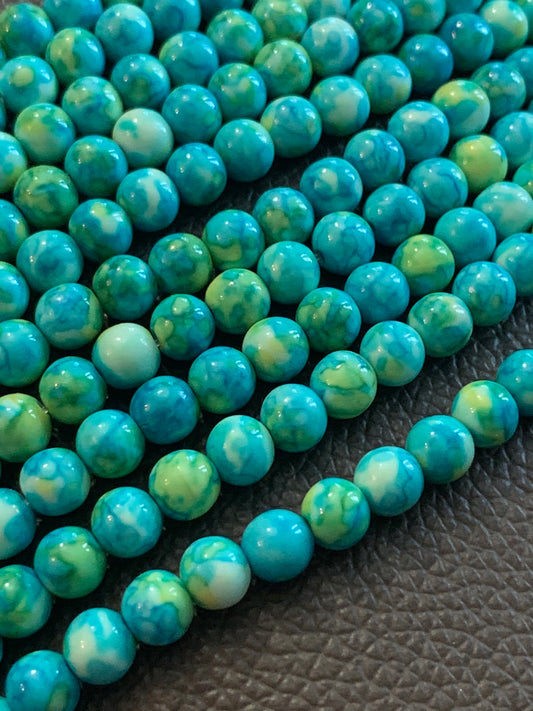 6mm Blue and Green Gemstone qty 65 piece