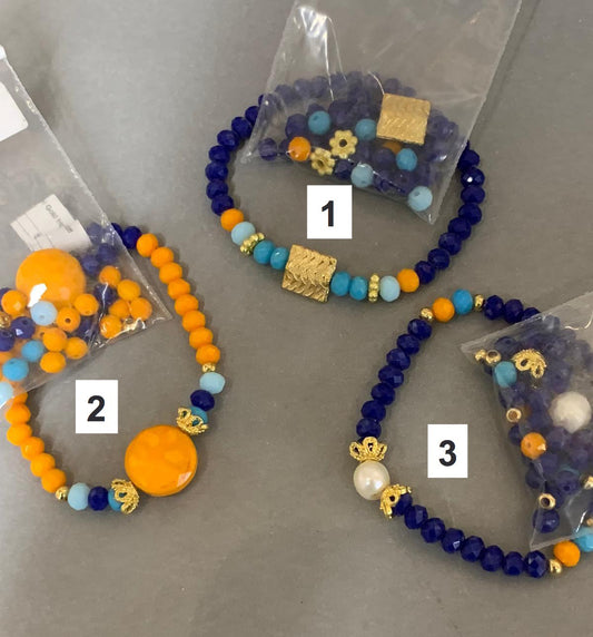 Orange and Blue Bracelet Kit / Materiales Pulsera