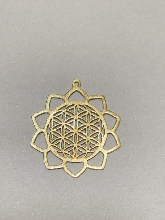 36mm Sunflower Pendant Gold / Girasol Charm