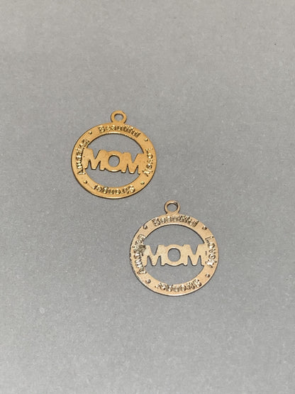 18mm Mom inside Circle gold/silver-14690/15575