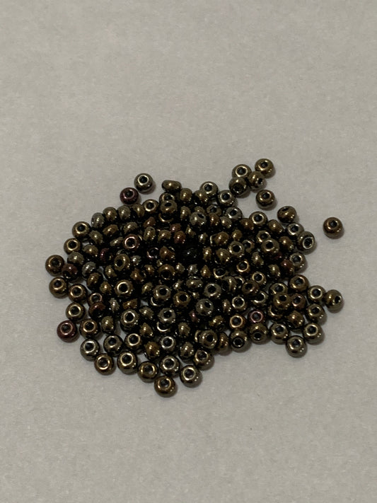 Dark Gray Seed bead Czech