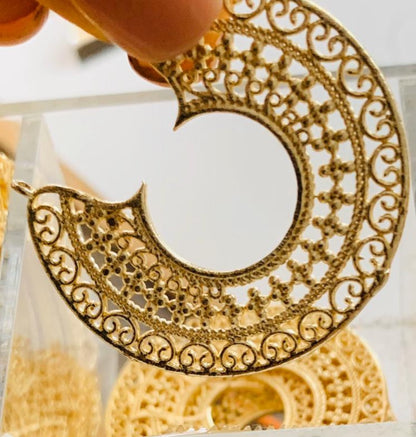 40mm Semi Round with 2 Loop durable / Circulo baño de oro 16934