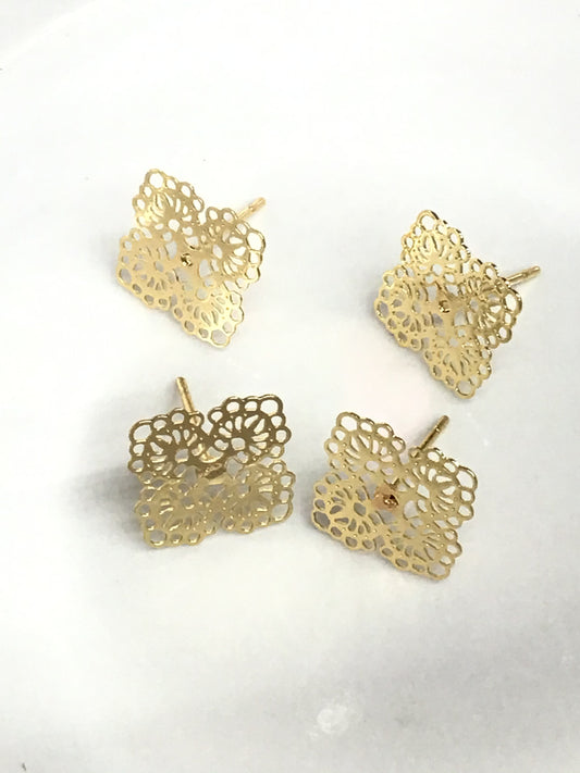 12mm 4 side Gold Filled 1 pair 20533