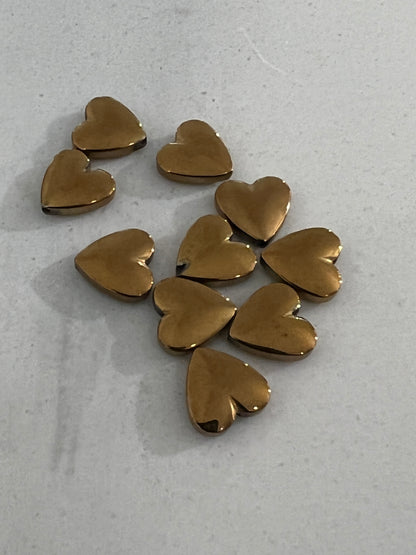 10mm hematite hearts /qty 10