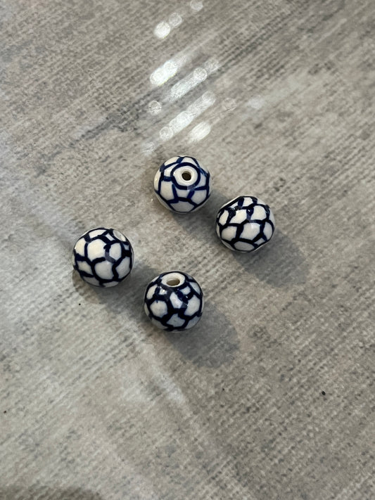 13mm Ceramic Zebra Qty4- 25045