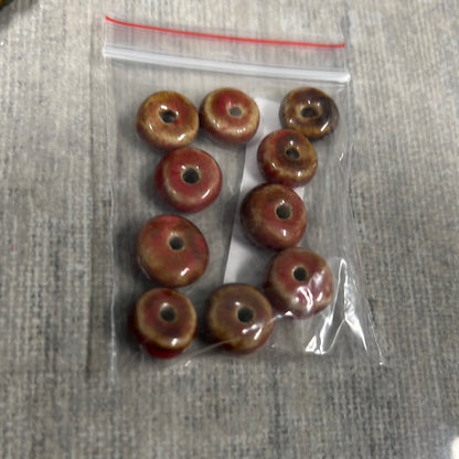 12x6mm Ceramic Rondelle Strand Qty1- 25608