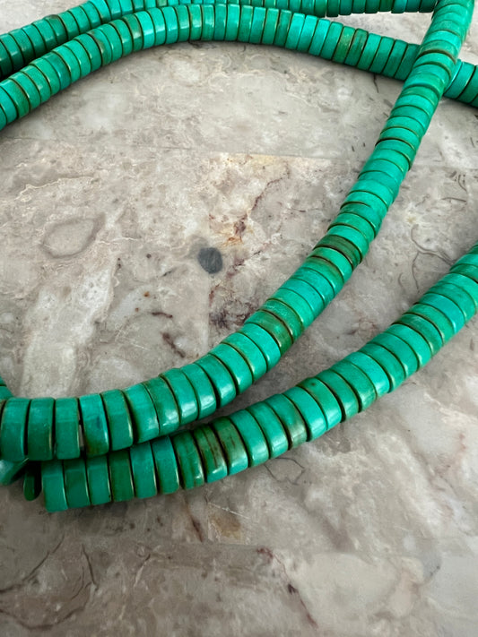 8mm green turquoise rondelle